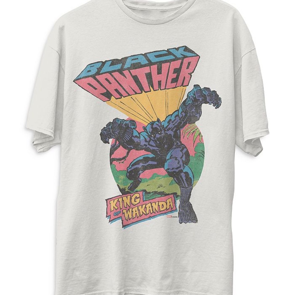 New Black Panther Adult T-Shirt King of Wakanda Logo Mens Large